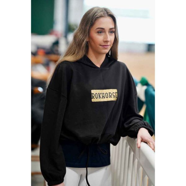 Black and Gold Cropped Hoodie