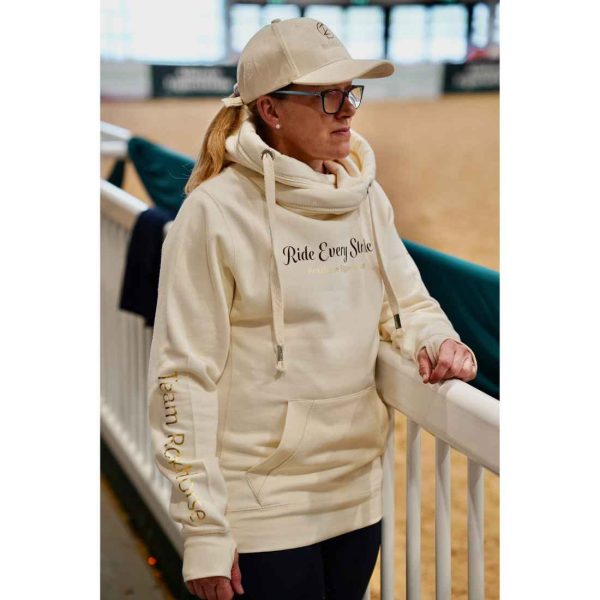 Cream Cross neck Hoodie