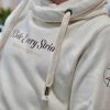 Cream Cross neck Hoodie